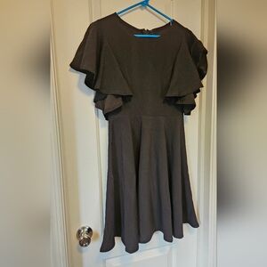 Never Worn Elegant Black Butterfly Sleeve Dress SZ SMALL